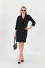 Women's Big Size Dress Double Breasted Collar and Button Detailed Office Dress