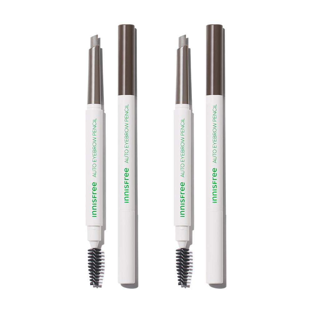 Innisfree Flat Eyebrow Pencil 0.3g 2pcs (No. 4 Dawn Dew Ash Brown), Korean Cosmetics