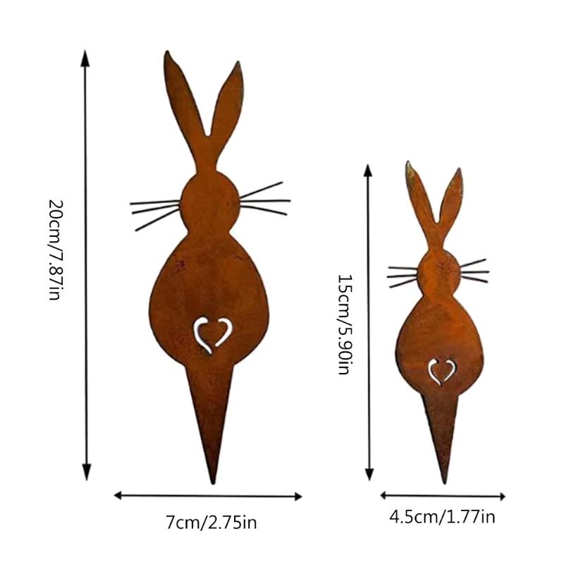Unique Outdoor Bunnies Garden Stake Decors Perfect for Springtimes Natural Gift Stakes Perfect for Flowerbeds and Lawns