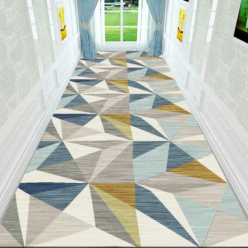 Geometric Nordic Long Corridor Carpet Anti Slip Hallway Area Rugs Decoration Home Porch Entry Doormat Washable Carpet Runner