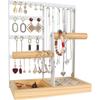Jewellery Stand, Jewellery Holder, Earring Stand, Chain Stand with Storage Base, Jewellery Stand Made of Wood and Metal, Jewellery Storage