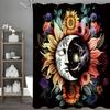 Sun God Moon God Flower Shower Curtain, Bathroom Decorative Shower Curtain, Waterproof Shower Curtain with Hooks