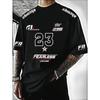 Men's Fashion Racing Style English Print Casual T-Shirt,Graphic Tee