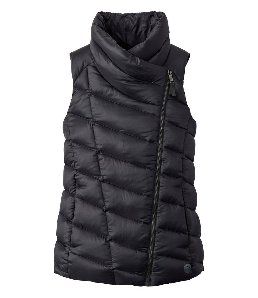 LL Bean Boundless Down Puffer US Size Dark 1000104513 Women's Vest, Fit, Petite, L, Black,