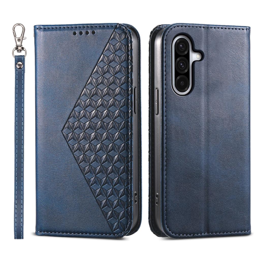 For Samsung Galaxy A17 5G Case Calf Texture PU Leather Wallet Phone Cover with Wrist Strap