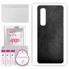apgo Protective Skin Sticker for the Back Compatible with Oppo Find X2, Wrap Film, Foil, Vinyl - Pattern Black Leather