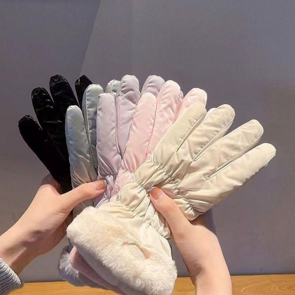 Breathable Little Bear Padded Gloves Warm Bicycle Gloves Women