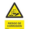 Danger Sign Risk of Corrosion (PVC 0.7mm) 30x40cm Normal Light