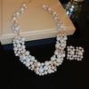 Multi-layer Pearl Necklace Vintage Pearl Neck Chain Elegant Wedding Jewelry Set Women