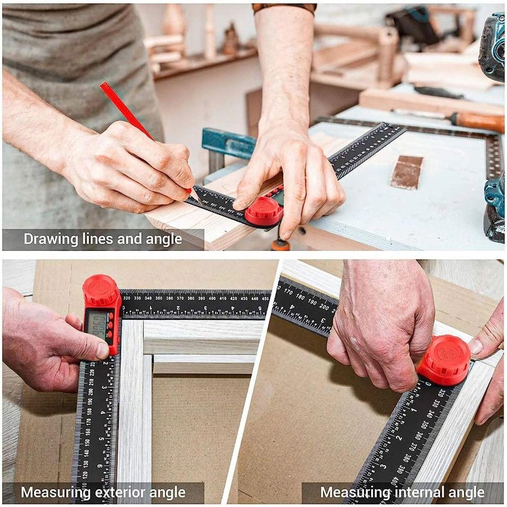Inch Metric Scale Digital Angle Ruler Inclinometer Angle Finder  Wood Measuring Tool
