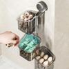 Suction Cup Rotating Organiser Kitchen Wall Mounted Onion Ginger Garlic Storage Box Bathroom No Punching Hanging Basket