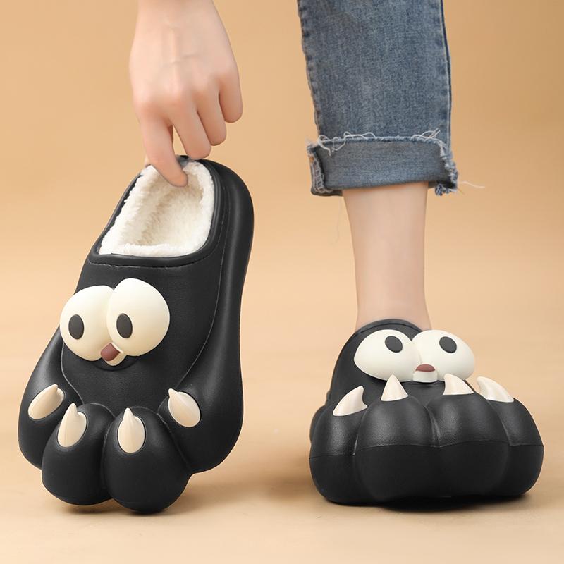 Winter Couple Plus Size Fashionable Lightweight and Plush Warm Slippers Cotton Shoes Men's and Women's Casual Cotton Slippers 36-45