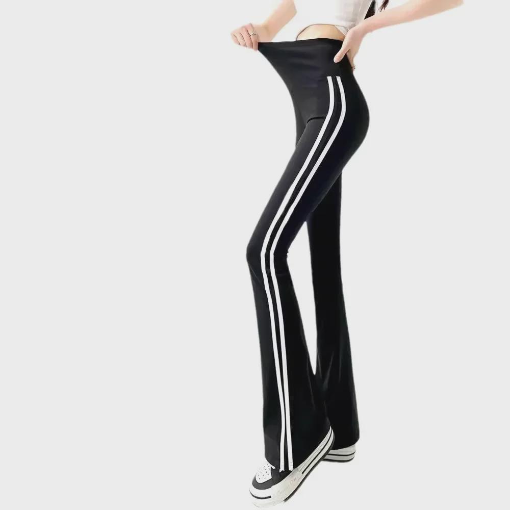 Women's High-Waist Striped Yoga Pants - Summer 2024 Sun Protection Sportswear