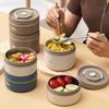 1 Set 420/550ML Stainless Steel Lunch Box with Airtight Lid Double Layers Food Grade Dishwasher Microwave Freezer Safe Students Round Thermal
