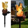 YZYOE Outdoor Pineal Squirrel Cute Resin Animal Garden Wireless Dusk To Dawn LED Solar-Powered Lamp, Lamp, Waterproof.