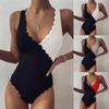 Special Cloth Stitched Petal Lace Personalized One-Piece Swimsuit 9739