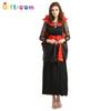 Halloween Adult Costume Red Stand-Up Collar Spider Witch Stage Props Costume Game Uniform Temptation