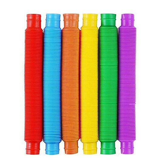 6Pcs Flexible Tube Toys Sensory Tactile Stimulation Inspiring Stress-relieving Pipe Toys for Kids
