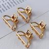 Mini Gold Tone Hollow Out Hair Clips, Sweet Geometry Hair Accessories for Women/Girls Casual Claw Clips Hair Claws Hair Barrettes, School Stuff