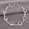 Morganite Gemstone 925 Sterling Silver Jewelry Handmade Bracelet Gift For Wife RB-14-8
