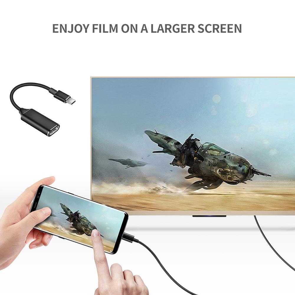 4K 30HZ Type C To HDMI Cable USB C To HDMI Converter TV Display USB 3.1 HDMI Cable Adapter for PC Computer TV Display Phone