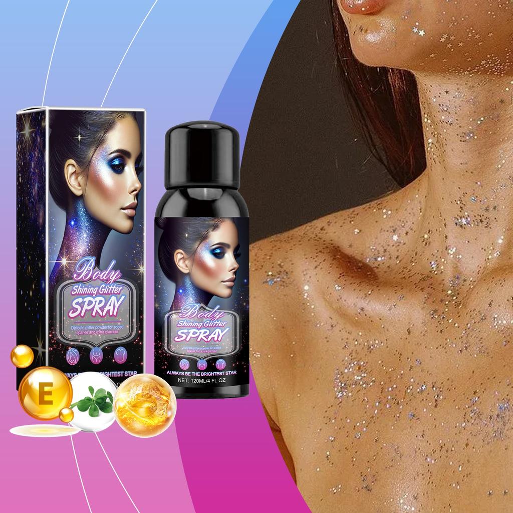 Body Flash Highlighter Spray Natural Stereoscopic Long-lasting Brightening Glitter 120ml