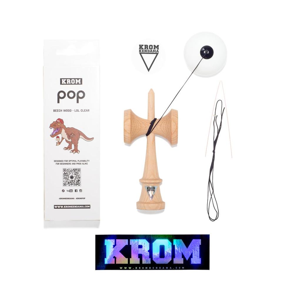 KROM POP Chrome Pop LOL Sticky Clear Kendama (White)