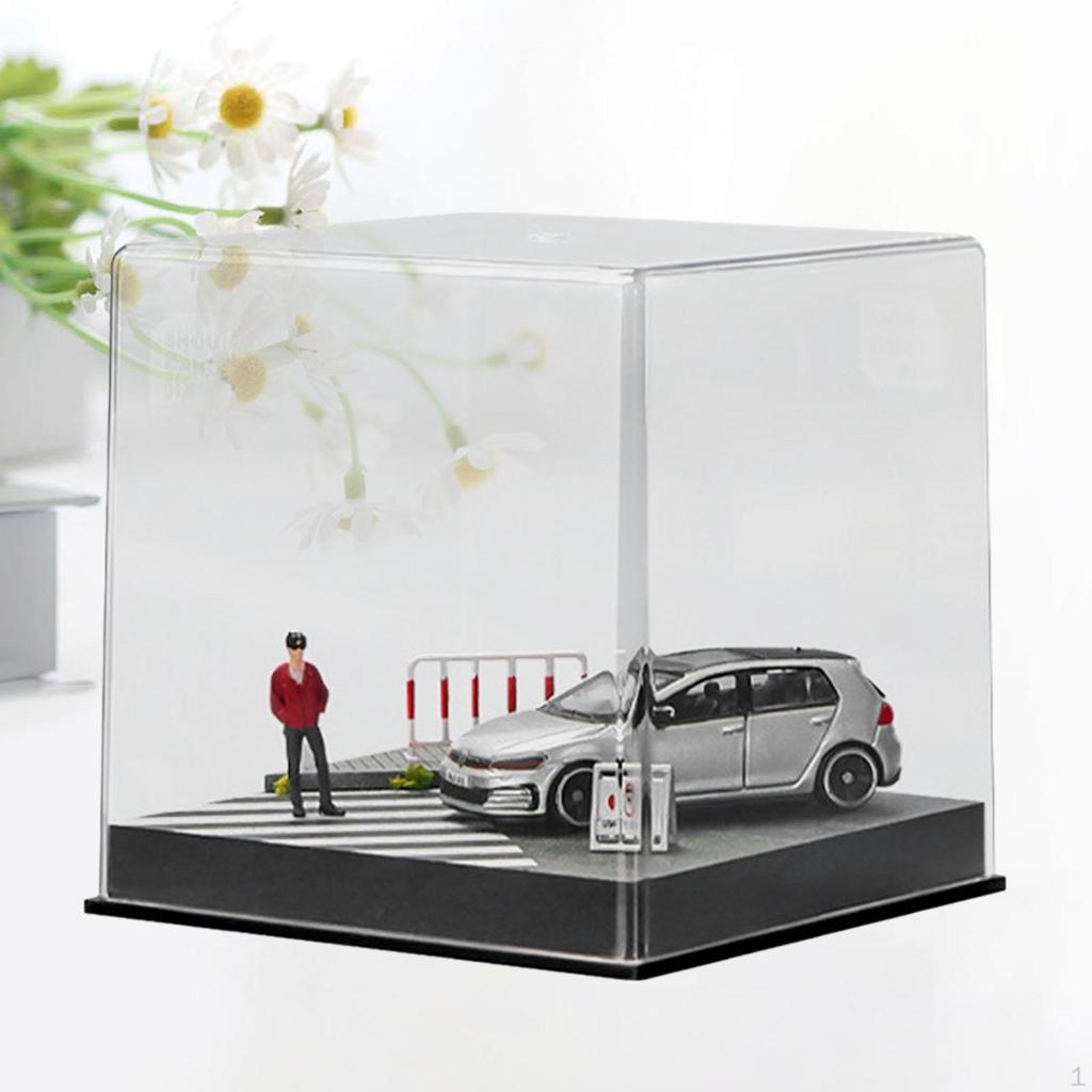 Display Case, Transparent Storage Showcase, Dustproof Shelf Collection 1/64 Scale, Acrylic Cube for
