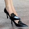 Fashion Women's Fashion Slim Heel Shoes Spring New Pointy Toe Shallow Mouth Slip-off Anti-slip Wear-resistant High Heels