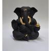 Black Terracotta Appu Ganesha with Gold Color Work for Car Dashboard Home Decor Gifting Diwali Birthday Festivals