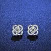 Real Moissanite Diamond Stud Earrings D Color 0.5ct 925 Sterling Silver Clover Earrings Wedding Fine Jewelry for Women