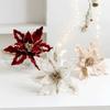 26cm Glitter Christmas Poinsettia Flower DIY Christmas Tree Decorations New Year Decor Gifts