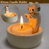 Cute Kitten Candle Holder Warming Paws Cartoon Candle Holder Funny Creative Lovely Scented Heat Resistant Crafts Home Decoration