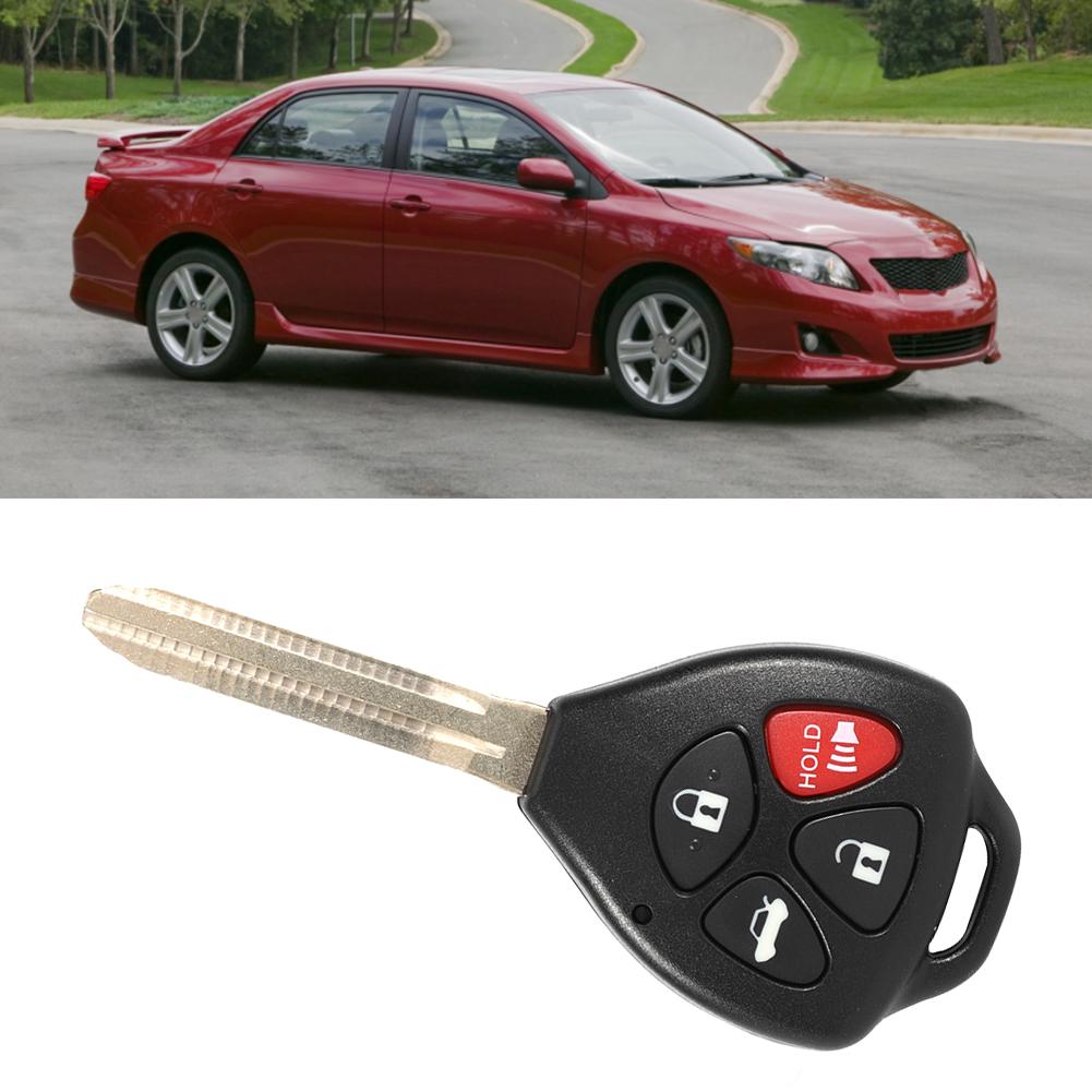 4 Buttons Car Remote Control Key Replacement Black Fits for Toyota Corolla 0810