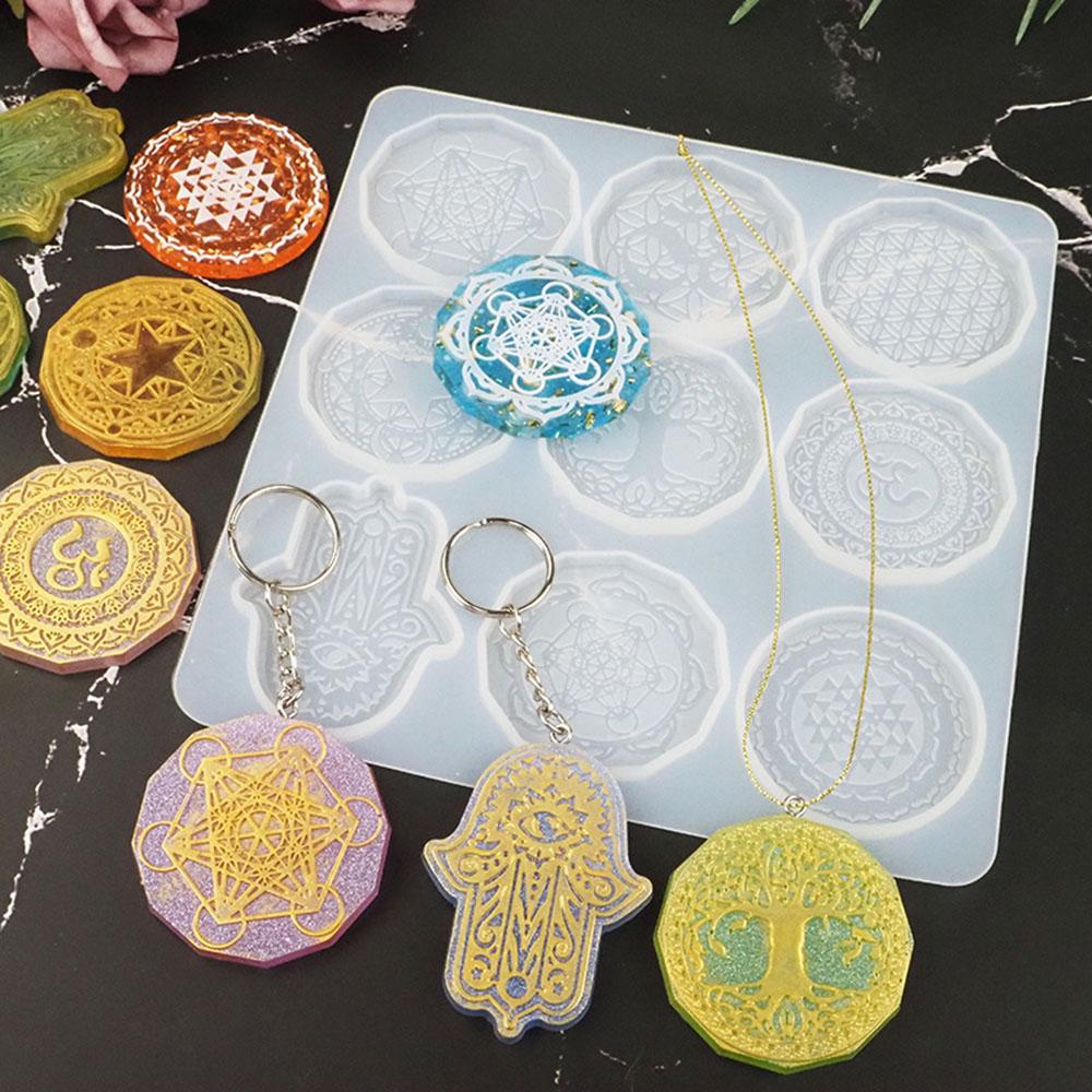Home Decorations Hamsa Hand Epoxy Silicone Molds Resin Mold Keychain Pendant Casting