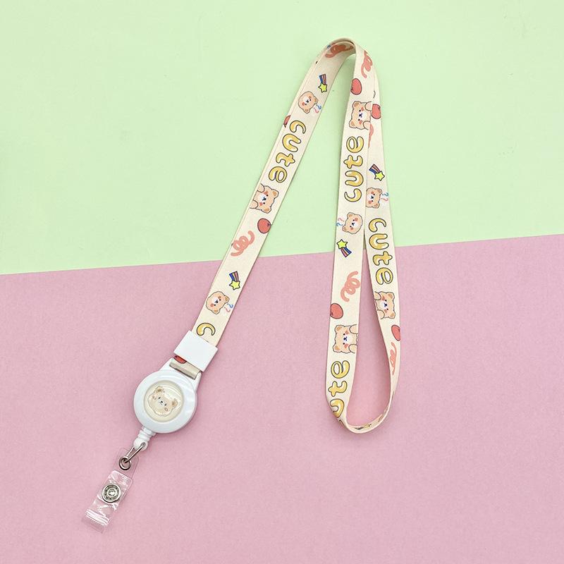 Cute Cartoon Retractable Badge Reels Lovely Animal Floral Fruit ID Card Lanyards Badge Holder Office Accessories School Supplies