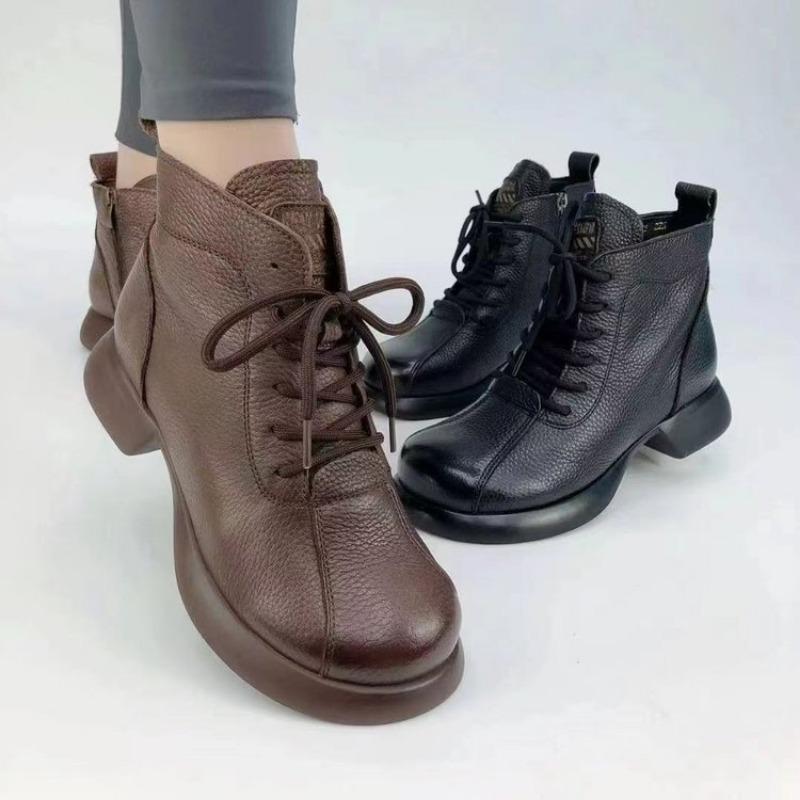 Soft Leather Shoes, Short-top Women's Boots, New Martin Boots, Comfortable and Versatile, Retro Thick-soled Boots