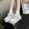 Leather Heightened Thick-soled White Shoes Women's New Summer Mesh Breathable and Comfortable Versatile Ultra-light Soft Baseplate Shoes