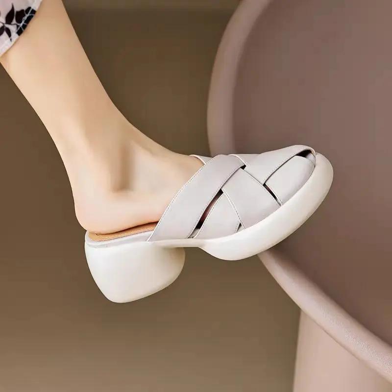 Height Women's Slippers and Ladies Sandals Rubber Shoes 2024 Trend H Sandal Shoe Luxury Unique 39 New Collection Summer Slides