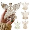 Wooden Angel Christmas Ornaments Rustic Angel Hanging Ornament with Hollow Design