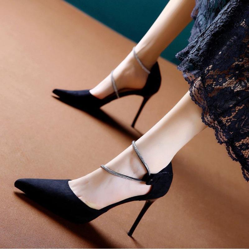 One-word Buckle Strap Stiletto High Heels Women's Summer 2025 New Bag Head Sandals Pointed French Strap Single Shoes