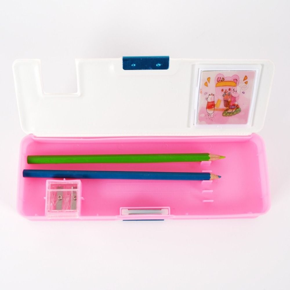 Double Layer Pencil Case Pencil Sharpener Stationery Storage Box  For Boys/Girls