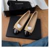 White Leather Soft-soled Mary Jane Single Shoes Women's Bow Ballet Shoes Flat-soled Ladyshoes