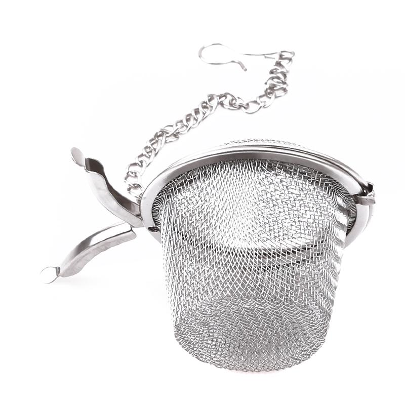 1Pc Stainless Steel Sphere Locking Spice Tea Ball Strainer Mesh Infuser Filter Infusor