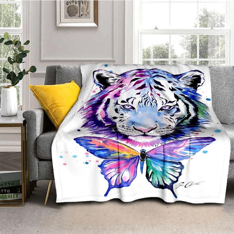 Большой чехол для дивана-кровати с 3D принтом тигра, мягкое и волосатое одеяло, плед, мягкие теплые фланелевые одеяла, подарок для фанатов