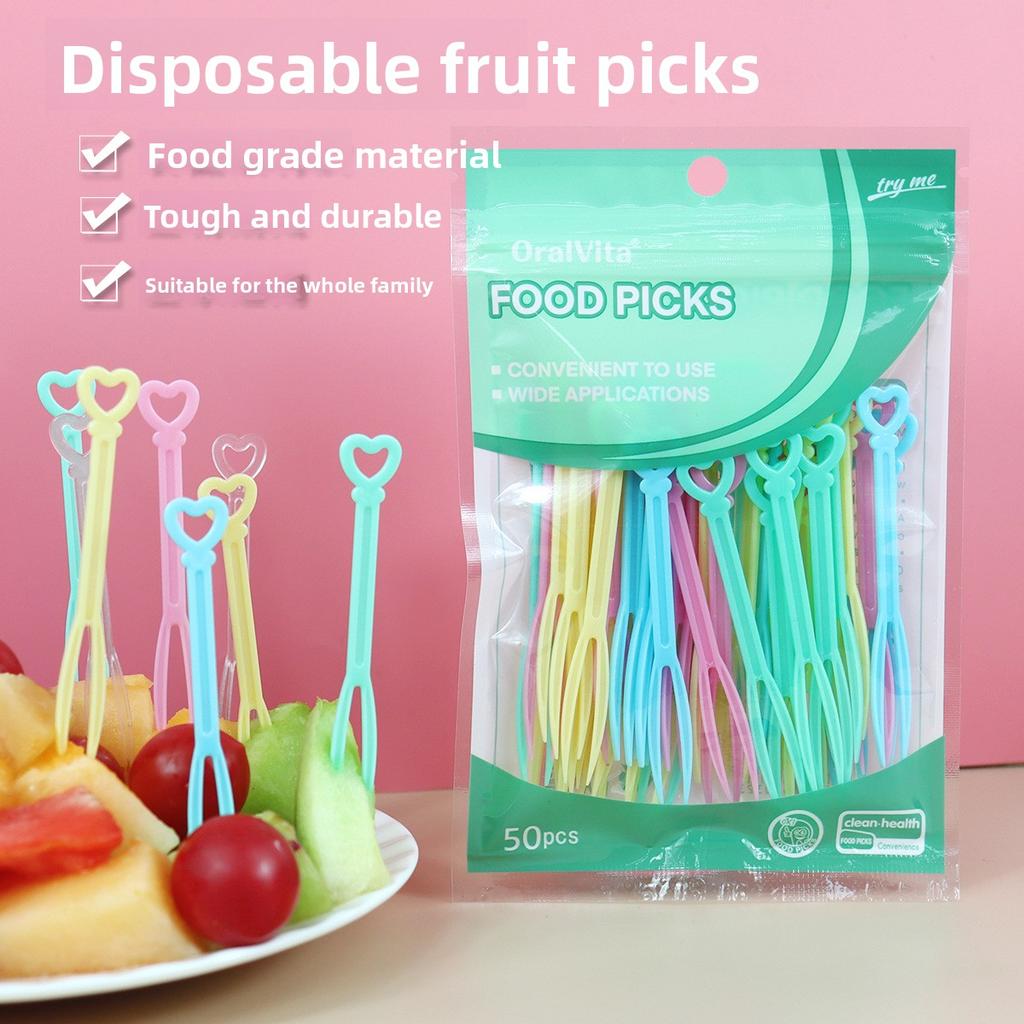 Bag of 50 Disposable Small Forks for Home Use Supermarket Tasting Cakes