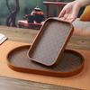 Light Luxury Leather Chinese Tea Tray, Retro Desktop Jewelry Ornament Key, Entrance Storage, High-end Wooden Tray