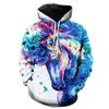 New Hoodie 3D Digital Print Animal Horse Men's Casual Pullover Hooded Sweatshirt