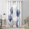Flower Tulip Transparent Abstract Modern Window Curtains for Living Room Bedroom Curtain Kitchen Treatment Blinds Drapes
