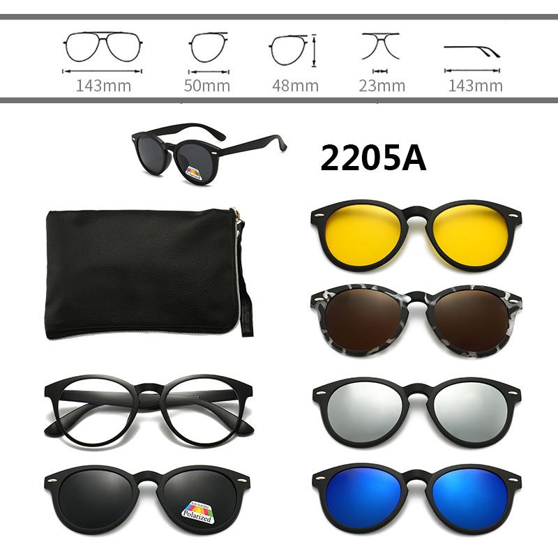 Clip On Sun Glasses Women Driving Eyewear 6 In 1 Polarized Hot Sale Clip High Quality Sunglasses Magnet Magnetic Unisex Travel Optical Accessories